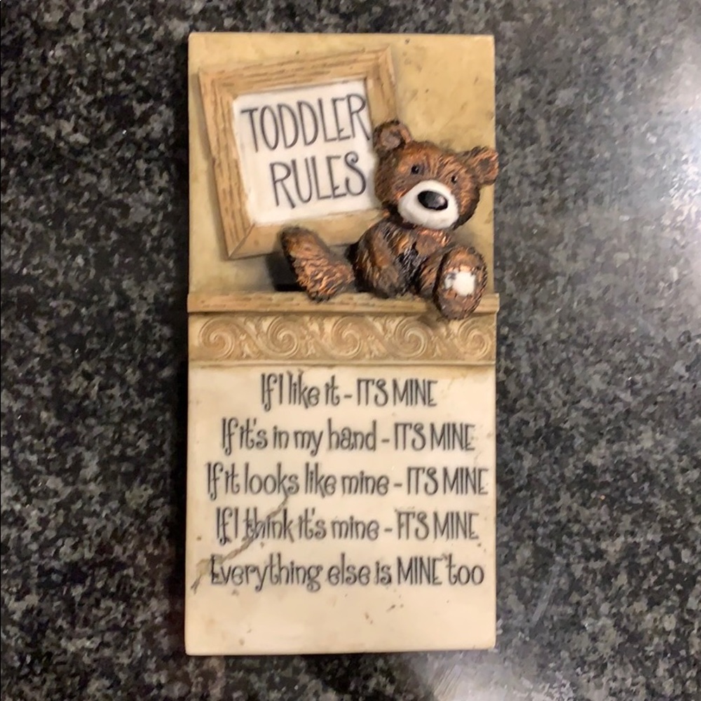 Teddy bear toddler sign